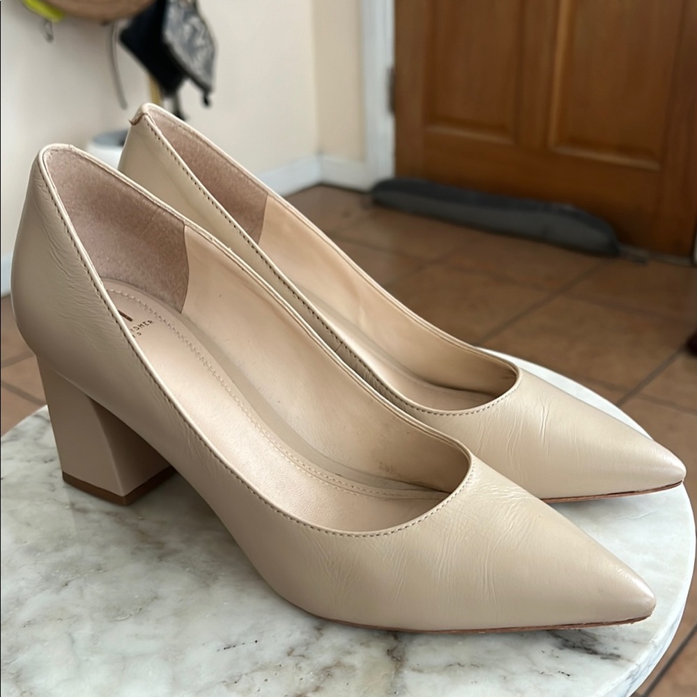 Marc Fisher Cream Pointed-Toe Heels